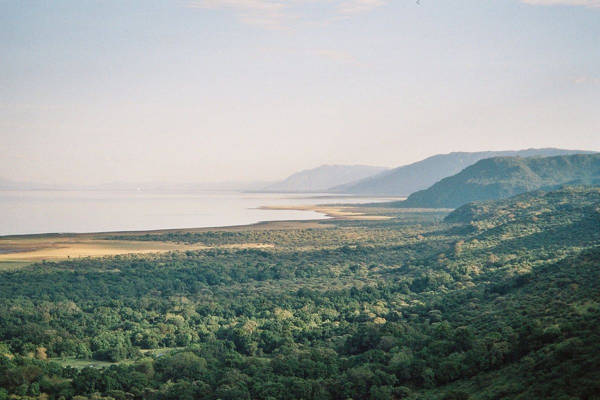 Lake Manyara below the Rift Valley escarpment